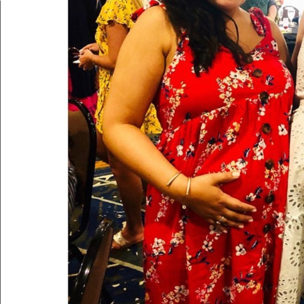 Isabel Maternity Floral Maxi Dress 👗